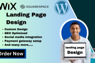 design landing page on squarespace wix wordpress website squarespace website wix