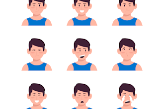 flat vector character design for anything