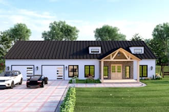 draw barndominium and pole barn floor plan, house plans