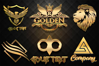 create your 2d logo into 3d metallic golden and silver effect within 24 hours