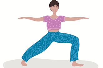create yoga, fitness, pilates, meditation illustration