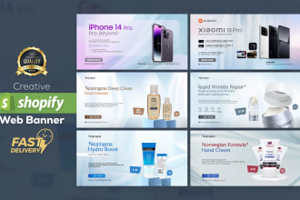 design shopify banner, web banner, google banner, web header and slider