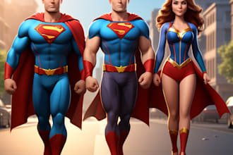 create superhero cartoon character for you
