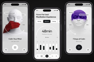 develop meditation app, affirmation app, gym app