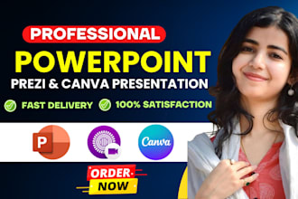 design a professional prezi, canva and powerpoint presentation