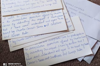 handwrite your sweepstakes cards envelopes letters