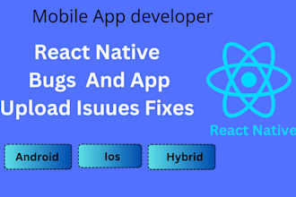 fix the react native app bugs, build errors, fix library issues, upgrade packag