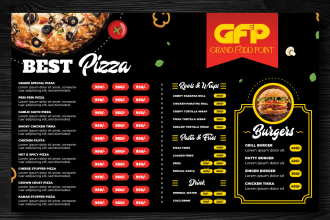 do an amazing menu design, food menu, restaurant menu design