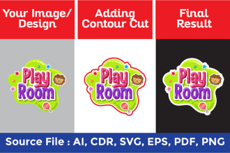 contour cut your image or design in format vector