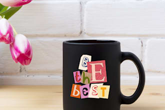 create coffee mug cap design and tshirts design