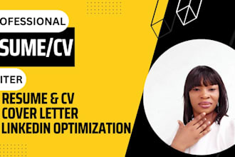 write professional resume, cover letter, cv, linkedin, grant proposal, research