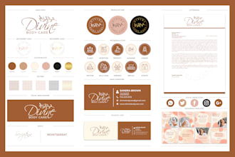 design luxury signature logo and branding kit, social media kit