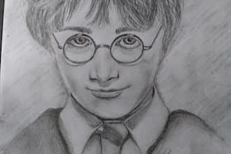 do attractive  pencil potrait and sketch