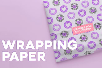 design a wrapping tissue gift christmas paper for your brand, logo or packaging