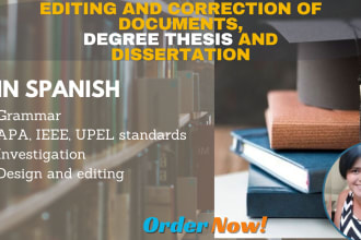 edit, design and format documents, reports and theses in spanish
