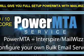 give you powermta smtp 5 0r8 with mailwizz