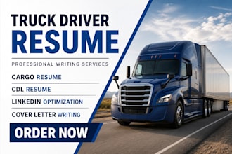 write your truck driver, cargo resume, cover letter and linkedin optimization