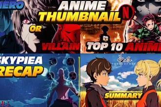 create anime thumbnail design for your videos