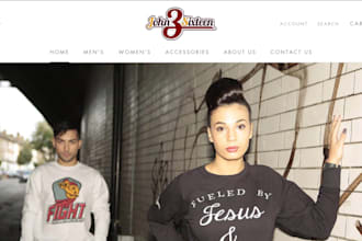 design christian apparel ecommerce website christian clothing shopify store pod