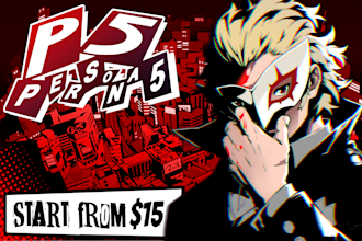 draw your oc, fanart, pfp, vtuber, or manga in persona 5 style