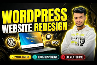 design and redesign a professional wordpress website with elementor