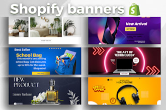 design a professional shopify banner web banner, header, ads, cover