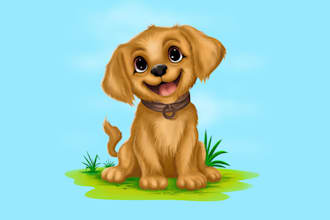 design cute cartoon animal and pet sticker logo digital art