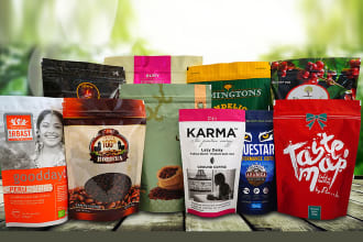 do premium coffee label, packaging, paper cup, sticker design