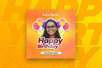design birthday announcements for social media posts