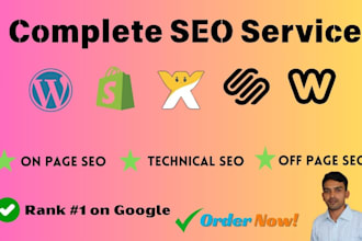 complete SEO for wordpress, shopify, wix, squarespace website