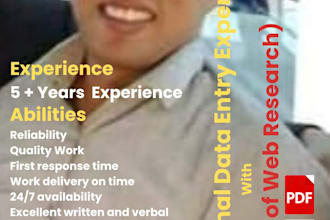 to be your data entry and lead generator collector