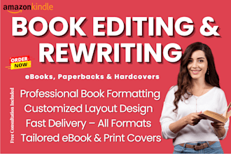 edit, proofread and rewrite fiction and nonfiction book, ebook, story novel