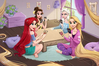 create unique artistic illustrations in disney style