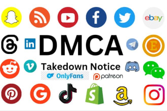 send dmca takedown notice to google, social media and sites