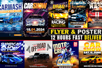 design car show car racing car wash car sale flyer bike show racing flyer