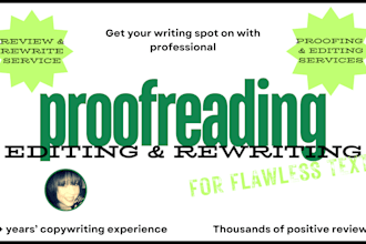 professionally proofread, edit, or rewrite your text
