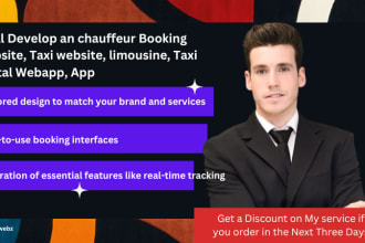 chauffeur booking website, limousine, taxi rental web app, luxury car, website