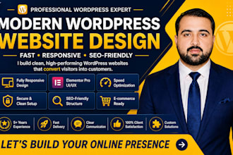 design or redesign wordpress website with elementor and speed optimize