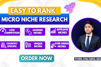 do profitable micro niche research for amazon affiliate, adsense and ezoic