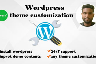 install wordpress theme customization and demo import
