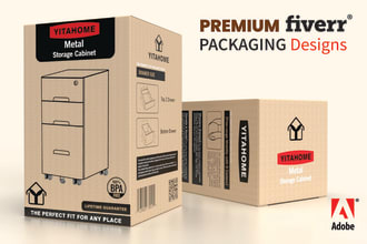design unique kraft carton and cardboard box with 3d mockups