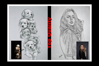 custom portraits, professional illustrations, and sketches