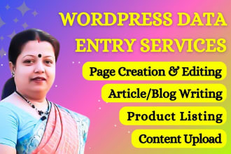 do VA services for wordpress data entry, article posting, and content upload