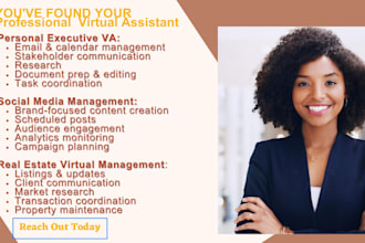 do personal social media real estate executive virtual assistant project manager