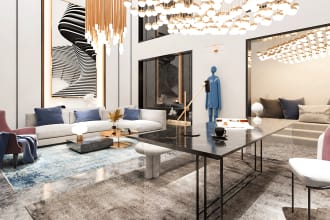 do architecture rendering, interior design for kitchen, bathroom, livingroom etc