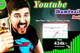 design attractive clickbait amazing youtube thumbnail in 2hr