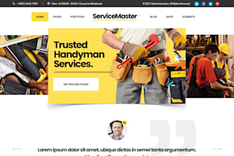 design handyman website junk removal website contractors website landing page