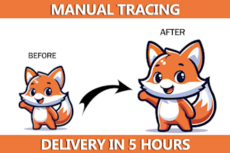 replicate, cleanup, manually, vector logo in 5 hours