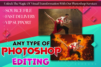 do any type of photoshop, photo editing, photo manipulation, retouching quickly