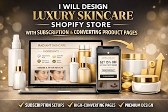 luxury beauty shopify store, skincare website lipstick cosmetic skincare store